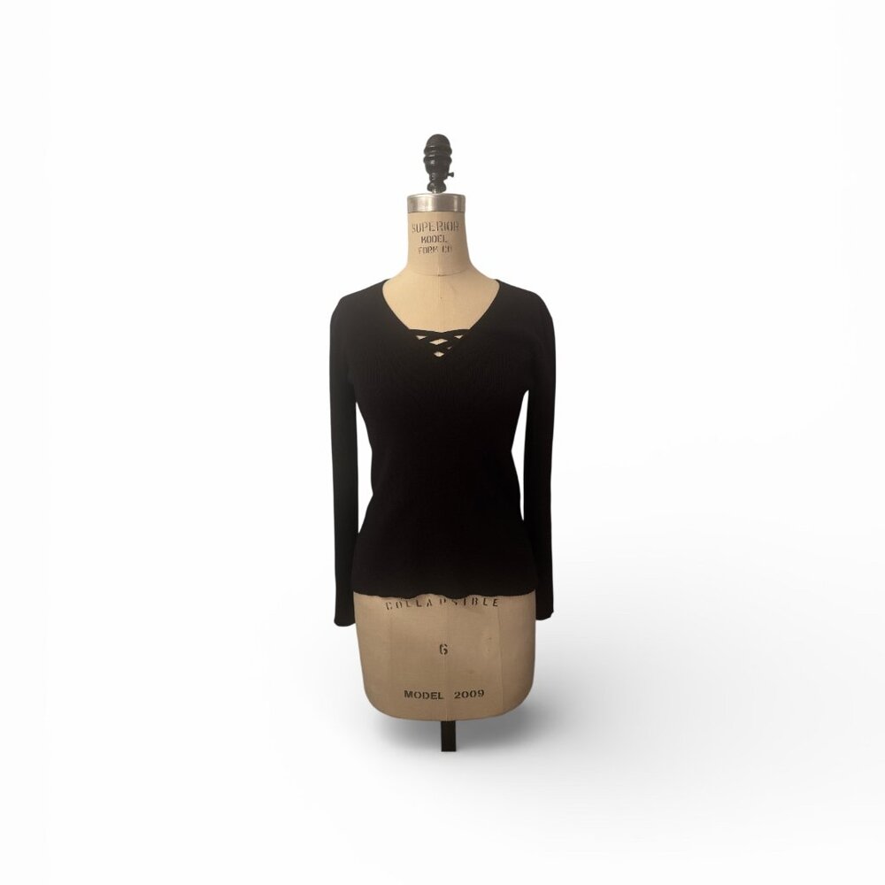 Les Serein Milli V-Neck Ribbed Long Sleeve Sweater Size L ( Stitch Fix )